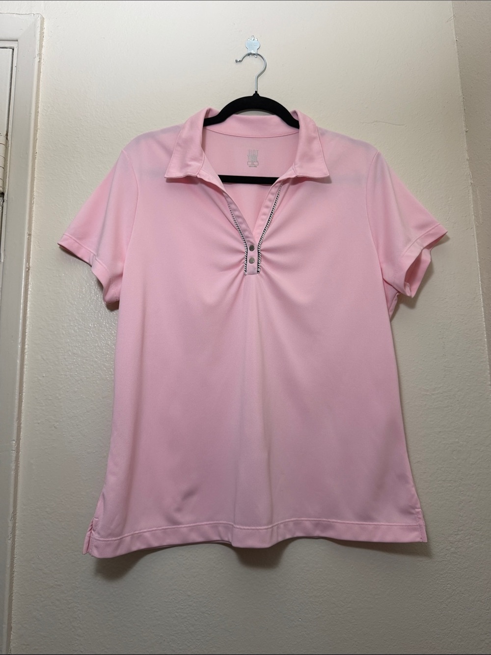 Tail Women’s Pink Short-Sleeve Polo Golf Shirt w/Snap Buttons Size XL